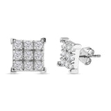Round Cut Cubic Zirconia in 925 Sterling Silver Earrings 1