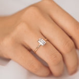 Stunning 1 CT Emerald Moissanite Engagement Ring With Solitaire Design 10