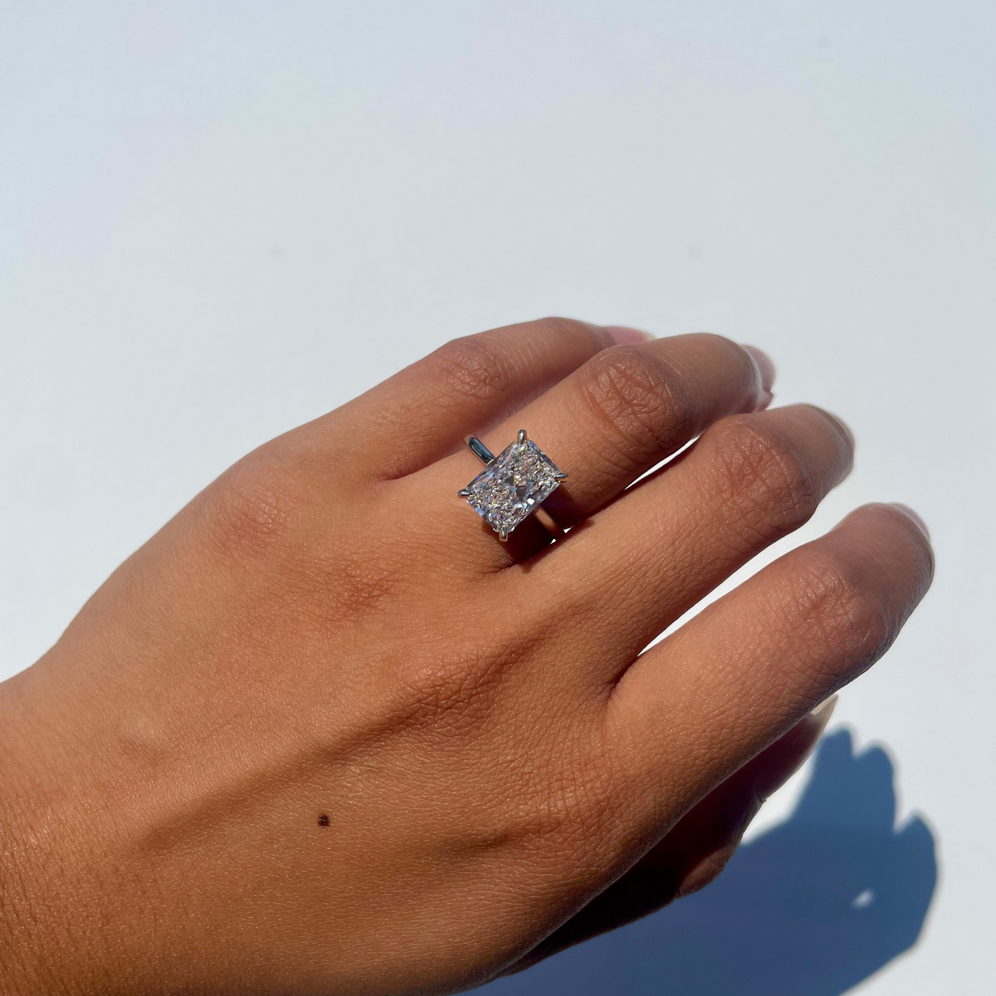 Stunning 4.03 CT Radiant Moissanite Engagement Ring with Solitaire Design 4