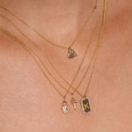 0.10 CT Round Moissanite Diamond Dog Tag Pendant Necklace in Solid Gold 5