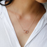 0.50 TCW Round Moissanite Diamond Sun-Moon Pendant Necklace in Solid Gold 1