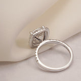 Stunning 1.0 - 2.0 CT Cushion Moissanite Engagement Ring with Pave & Halo Design 10