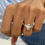 Stunning 1.50 CT Pear Moissanite Engagement Ring with Cluster Design 4