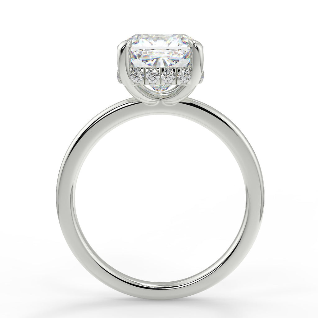 Stunning 2.40 CT Cushion Moissanite Engagement Ring with Hidden Halo Design 5