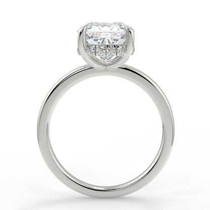 Stunning 2.40 CT Cushion Moissanite Engagement Ring with Hidden Halo Design 5