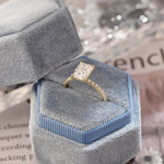 Stunning 3.0 CT Radiant Moissanite Engagement Ring with Pave & Hidden Halo Design 8