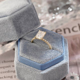 Stunning 3.0 CT Radiant Moissanite Engagement Ring with Pave & Hidden Halo Design 8