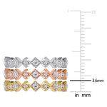 Round Cut Cubic Zirconia in 925 Sterling Silver Wedding Bands 10