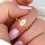 Stunning 1 CT Marquise Moissanite Engagement Ring With Dainty Design 7