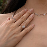 Stunning 1.0 CT Pear Moissanite Engagement Ring with Halo Design 3