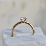 0.85 CT Round Cut Pave CVD E/VS1 Diamond Engagement Ring 4