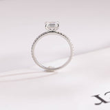 Stunning 0.5 - 1.5 CT Emerald Moissanite Engagement Ring with Pave Design 8
