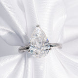 Stunning 3.0 CT Pear Cut Moissanite Engagement Ring with Solitaire Design 6