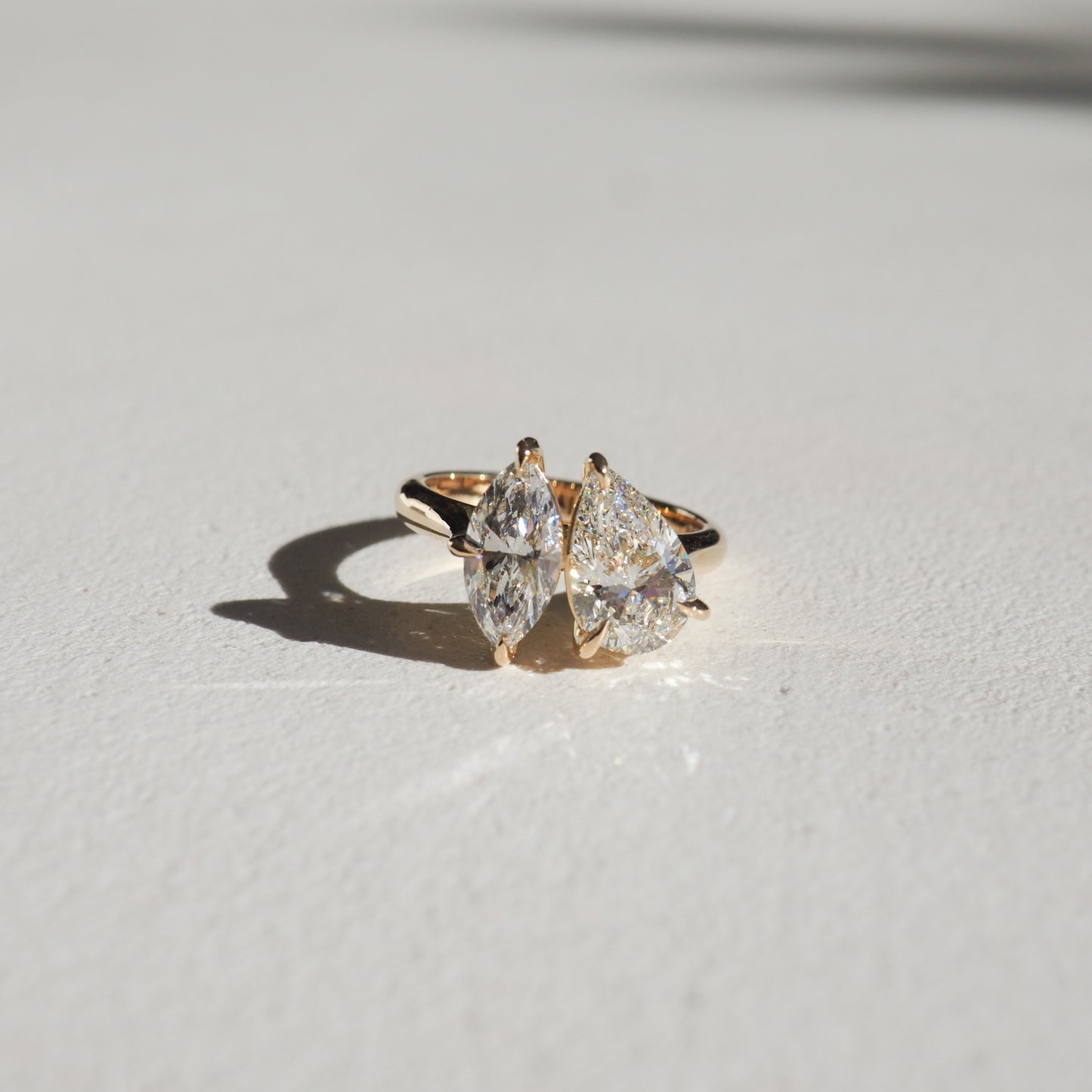 Stunning 1.5 CT Pear & Marquise Moissanite Engagement Ring with Two Stone Design 1