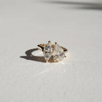 Stunning 1.5 CT Pear & Marquise Moissanite Engagement Ring with Two Stone Design