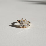 Stunning 1.5 CT Pear & Marquise Moissanite Engagement Ring with Two Stone Design
