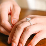 Stunning 1.5 - 2.5 CT Radiant Moissanite Engagement Ring with Pave & Hidden Halo Design 4