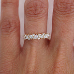 Stunning 0.4 TCW Pear and Round Moissanite Stones in Half Eternity Wedding Band 2