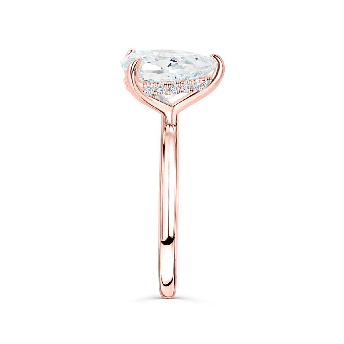 Stunning 3.0 CT Pear Moissanite Engagement Ring with Hidden Halo Design 3