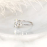Stunning 2.5 CT Oval Moissanite Engagement Ring with Three Stone Design 3