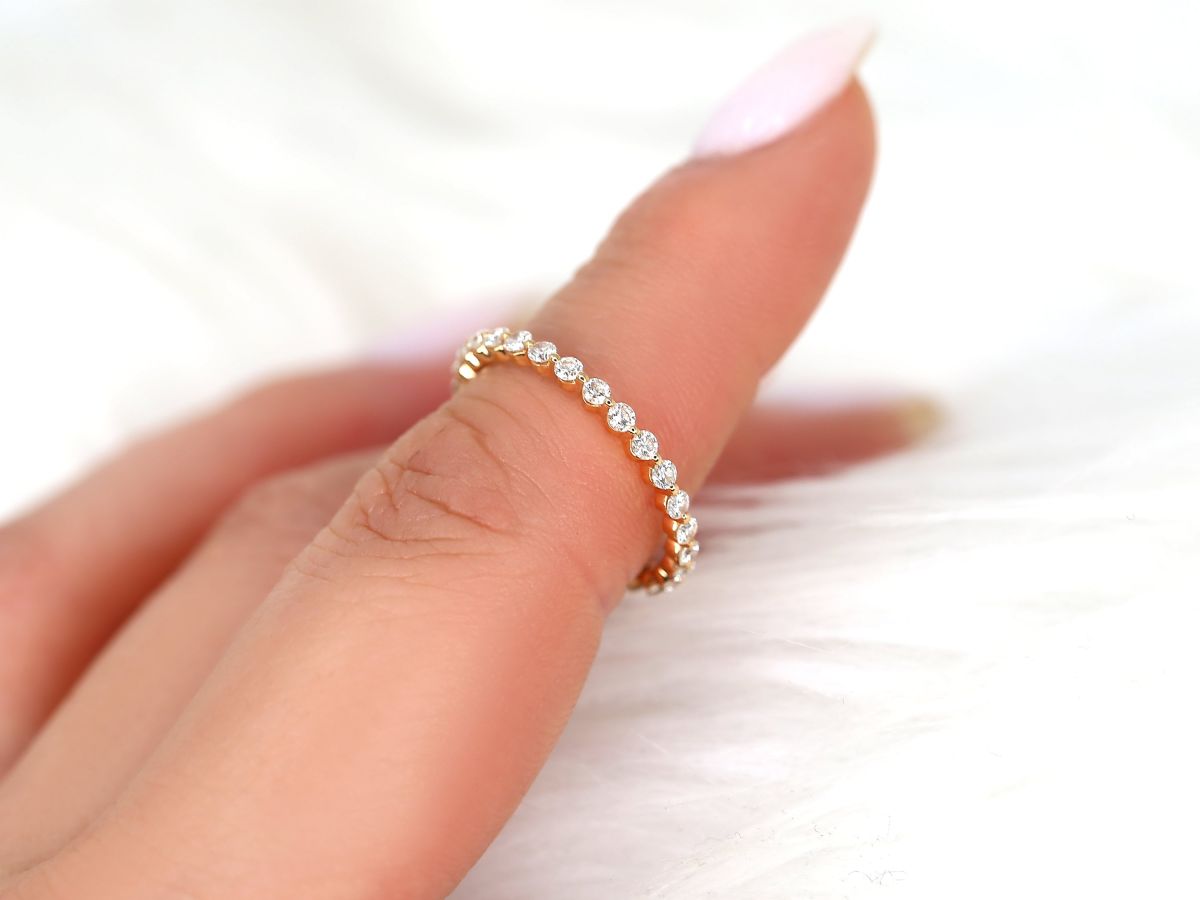 Stunning 0.55 TCW Round Moissanite Stones Full Eternity Wedding Band 5