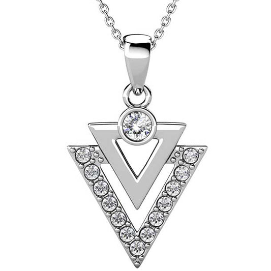Round Cut Cubic Zirconia in 925 Sterling Silver Necklace 1