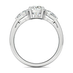 Stunning 0.7 CT Oval Moissanite Stones Three Stones Wedding Band 3