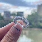 0.7 TCW Emerald & Round Cut Moissanite Bridal Wedding Band 8