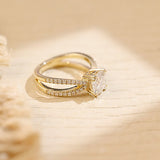 Stunning 2.0 CT Round Moissanite Engagement Ring with Split Shank & Pave Design 2