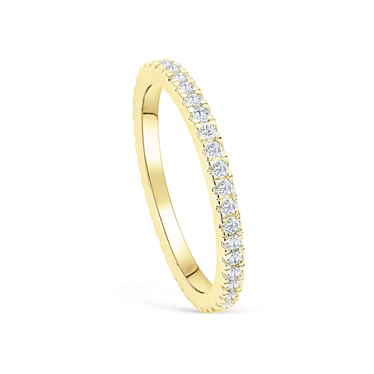 Stunning 0.4 TCW Round Moissanite Stones With Full Eternity Wedding Band 2