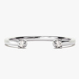 Stunning 0.06 CT Round Moissanite Stones Open Wedding Bands 4