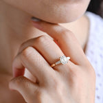 Stunning 1.0 - 2.0 CT Emerald Moissanite Engagement Ring with Three Stone Design 4