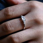 Stunning 2.0 CT Emerald Moissanite Engagement Ring with 3 Stones Design 9