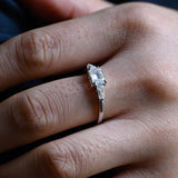 Stunning 2.0 CT Emerald Moissanite Engagement Ring with 3 Stones Design 9