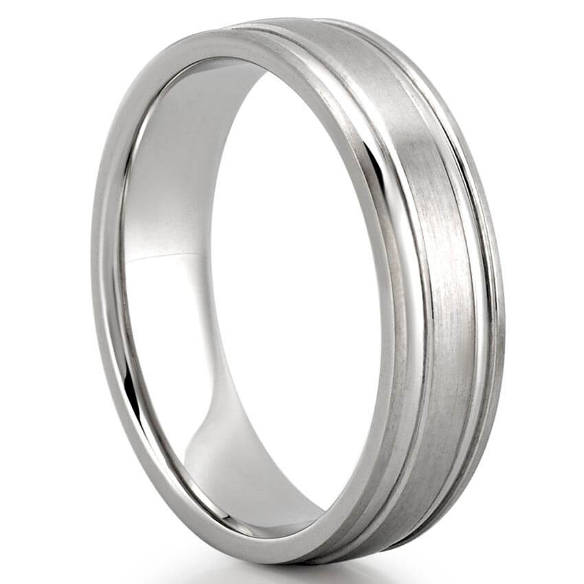 Classic Matte Finish Wedding Band for Men's in Solid Gold 4
