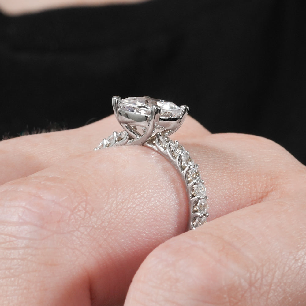 Stunning 0.50-1.50 CT Cushion Moissanite Engagement Ring with Pave Design 5