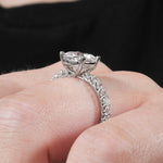 Stunning 0.50-1.50 CT Cushion Moissanite Engagement Ring with Pave Design 5