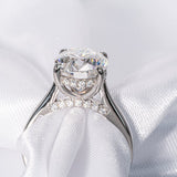 Stunning 4.0 CT Oval Cut Moissanite Engagement Ring with Hidden Halo Design 6