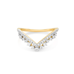 Stunning 0.22 TCW Round Moissanite Stones Curved Wedding Bands 1