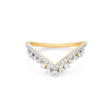Stunning 0.22 TCW Round Moissanite Stones Curved Wedding Bands 7