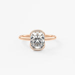 Cushion Half Bezel Lab Grown Diamond Engagement Ring