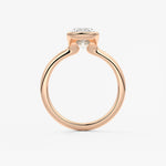 Cushion Half Bezel Lab Grown Diamond Engagement Ring