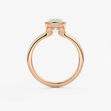 Cushion Half Bezel Lab Grown Diamond Engagement Ring