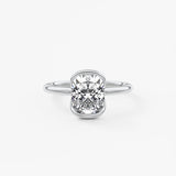 Cushion Half Bezel Lab Grown Diamond Engagement Ring