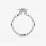 Cushion Half Bezel Lab Grown Diamond Engagement Ring