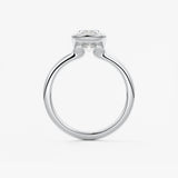 Cushion Half Bezel Lab Grown Diamond Engagement Ring