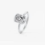 Cushion Half Bezel Lab Grown Diamond Engagement Ring