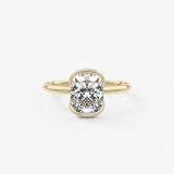 Cushion Half Bezel Lab Grown Diamond Engagement Ring