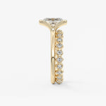 Cushion Half Bezel Lab Grown Diamond Engagement Ring
