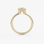 Cushion Half Bezel Lab Grown Diamond Engagement Ring